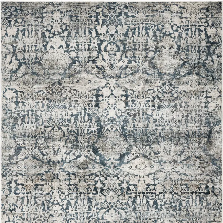 3' X 5' Teal Floral Area Rug
