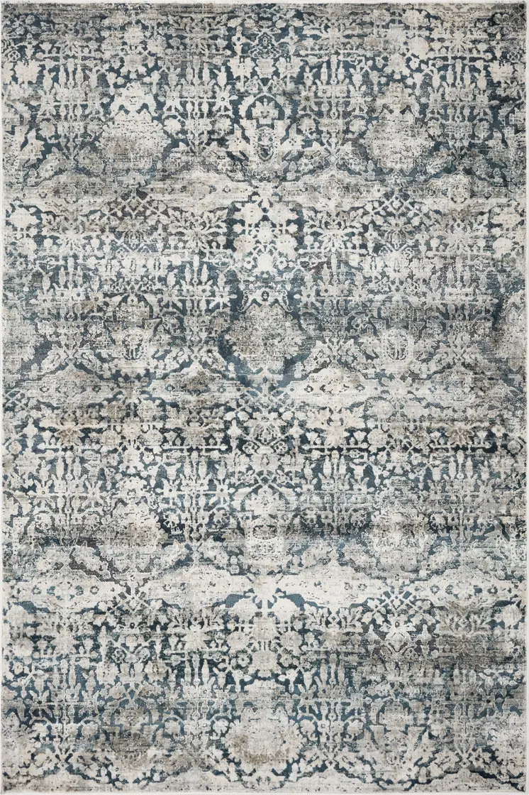 5' X 8' Teal Floral Area Rug