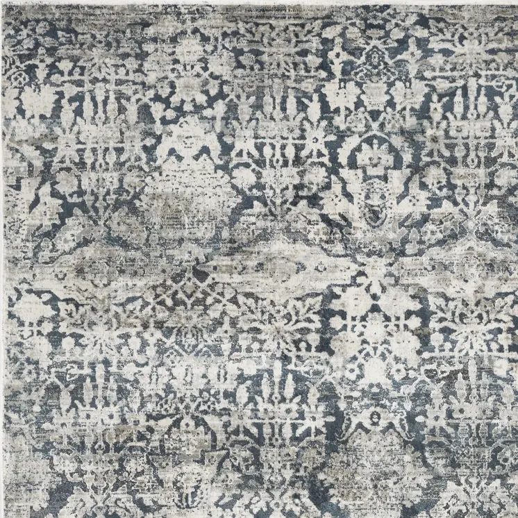 5' X 8' Teal Floral Area Rug