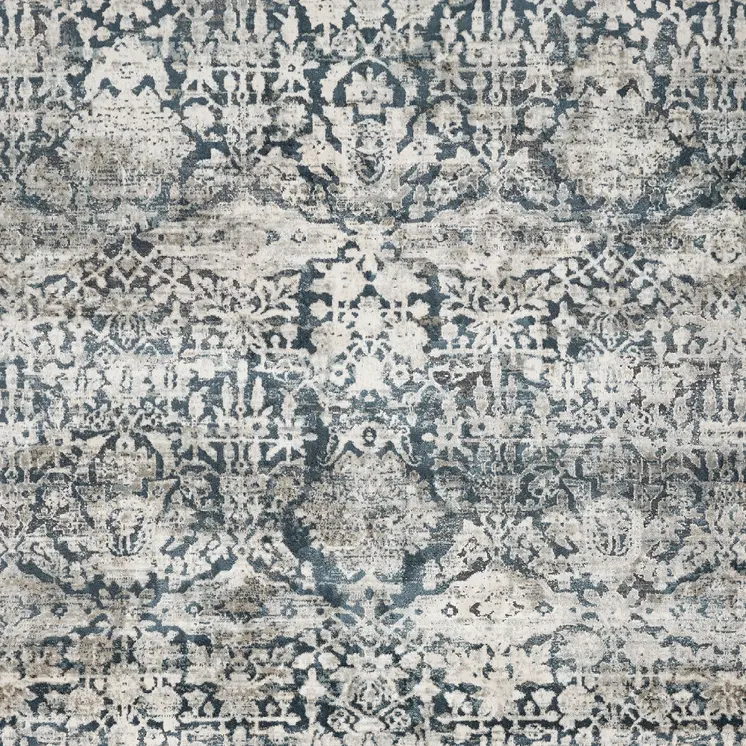 9' X 13' Teal Floral Area Rug
