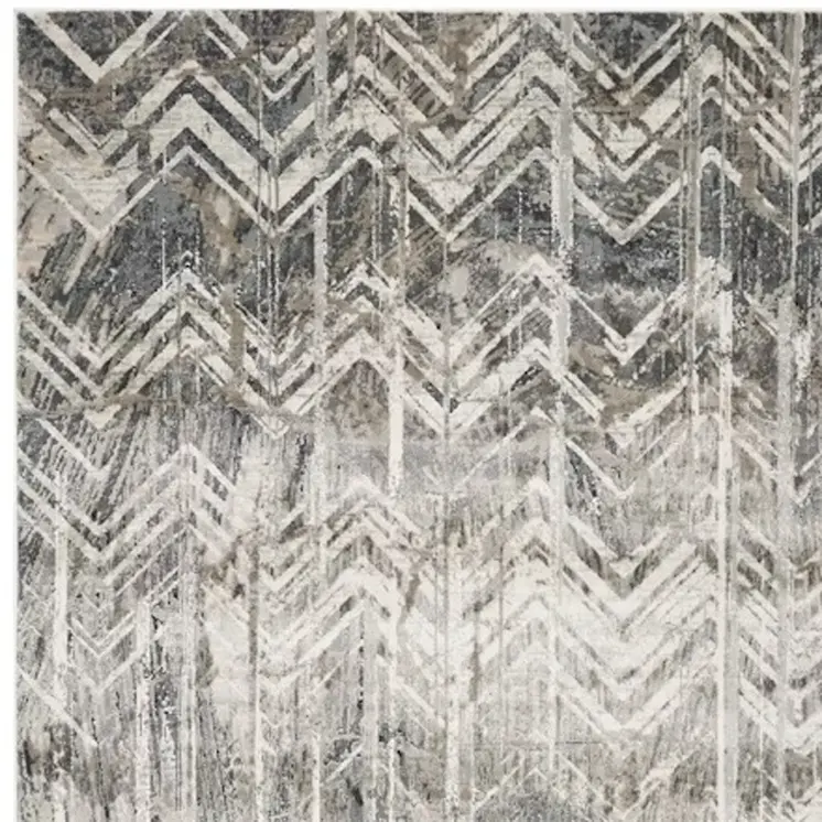3' X 5' Gray Chevron Area Rug
