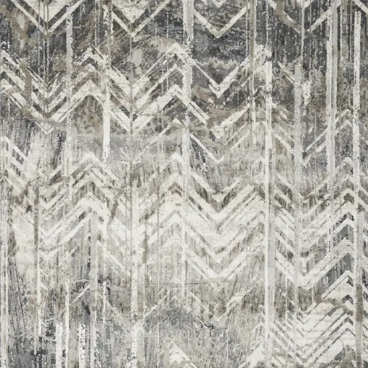 5' X 8' Gray Chevron Area Rug