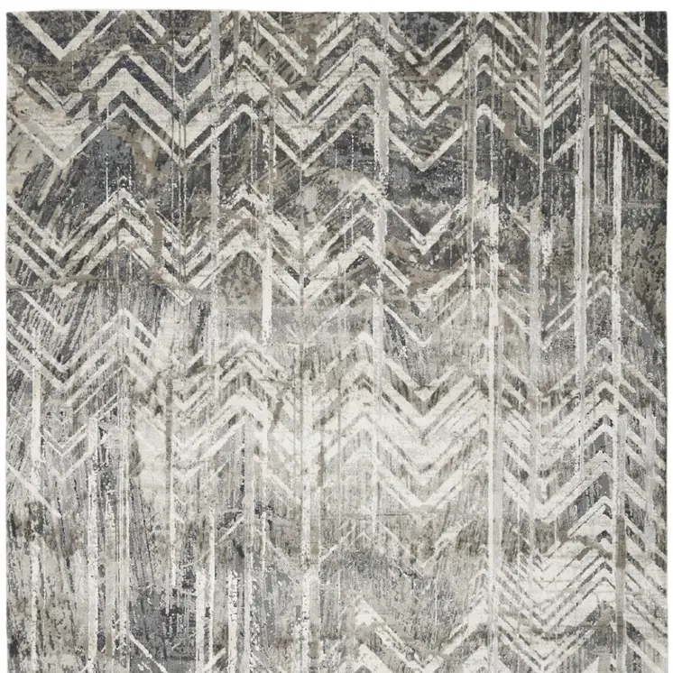 5' X 8' Gray Chevron Area Rug