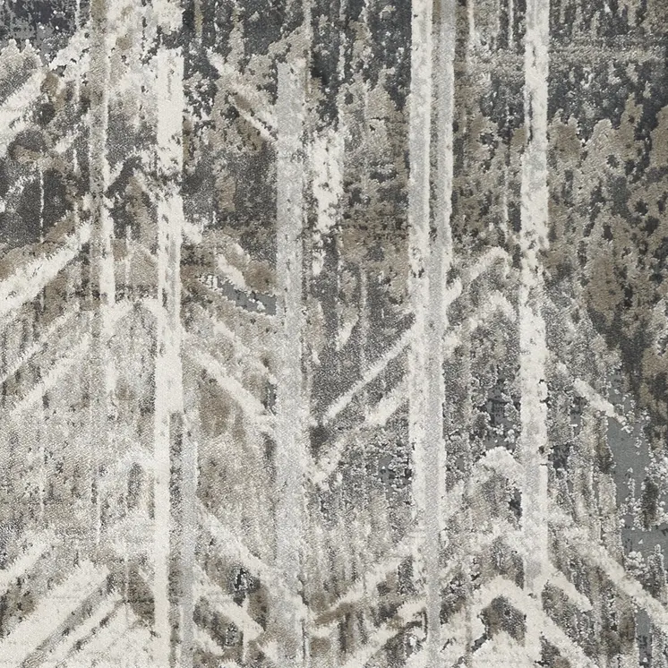 8' X 8' Gray Chevron Area Rug