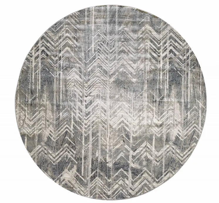 8' X 8' Gray Chevron Area Rug