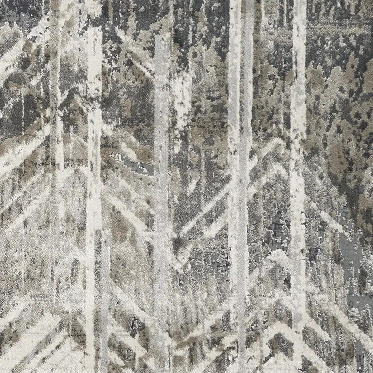 9' X 13' Gray Chevron Area Rug