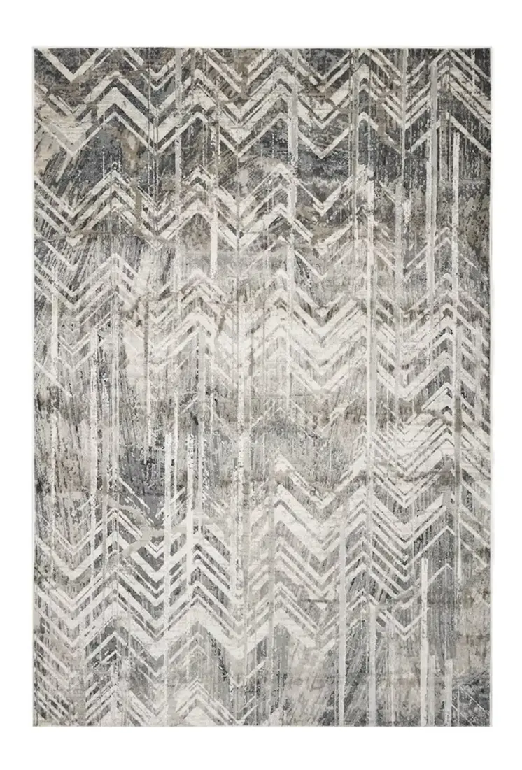 9' X 13' Gray Chevron Area Rug