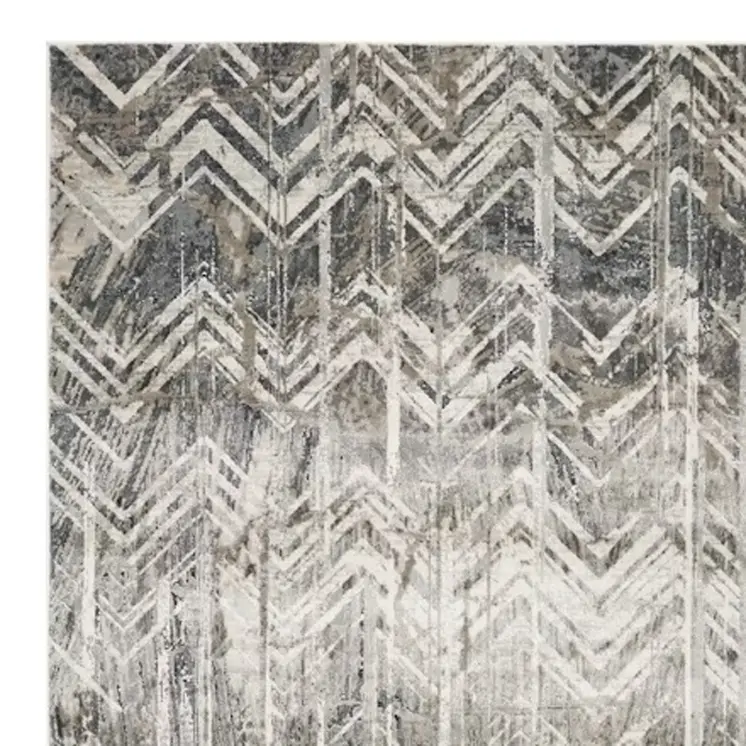 9' X 13' Gray Chevron Area Rug