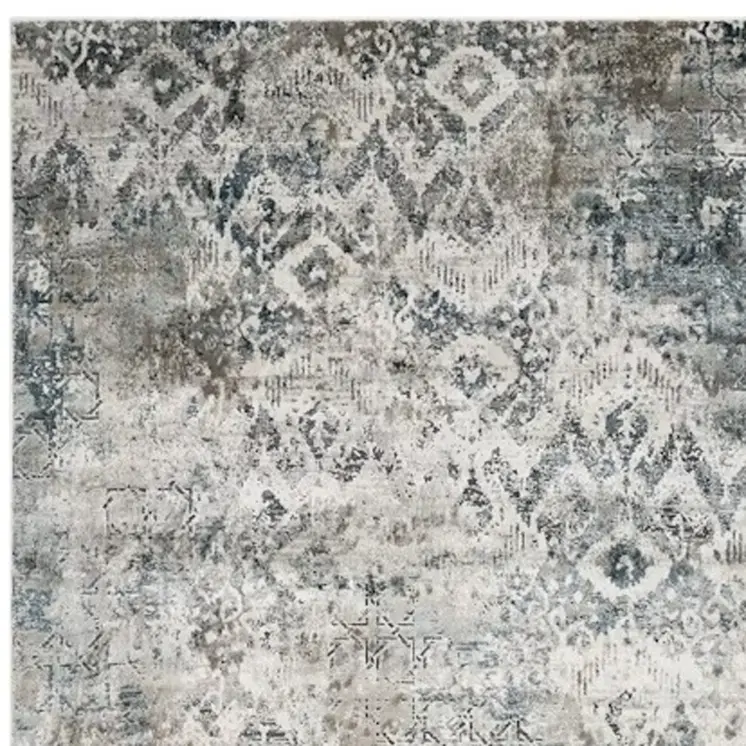 3' X 5' Teal Geometric Area Rug