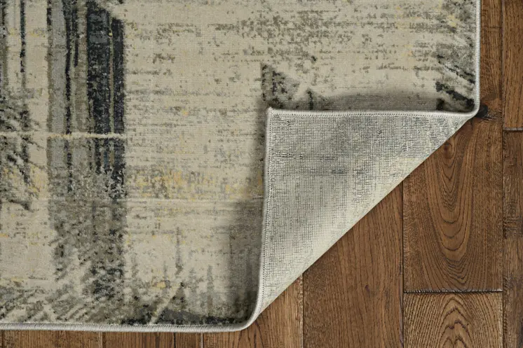 8' Gray Abstract Runner Rug