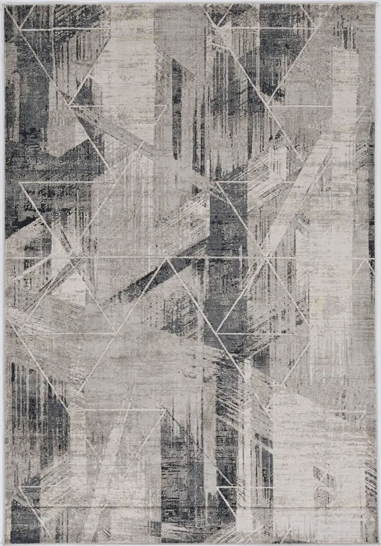 9' X 13' Gray Abstract Area Rug