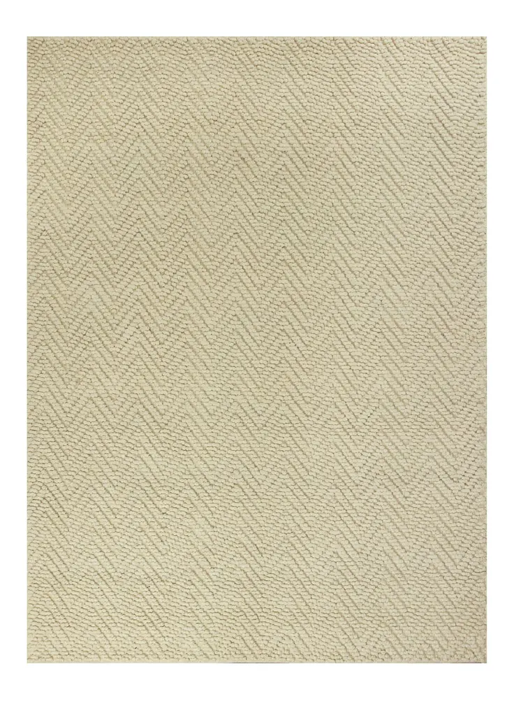 2' X 4' Ivory Chevron Hand Woven Area Rug
