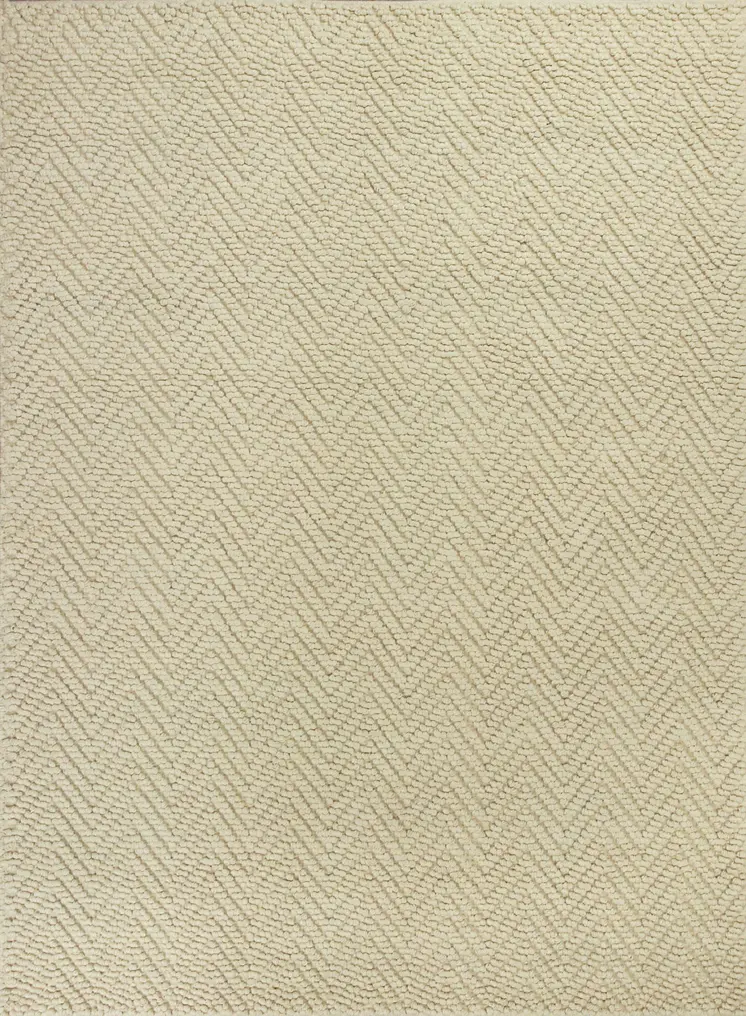 5' X 8' Ivory Jute Chevron Hand Woven Area Rug
