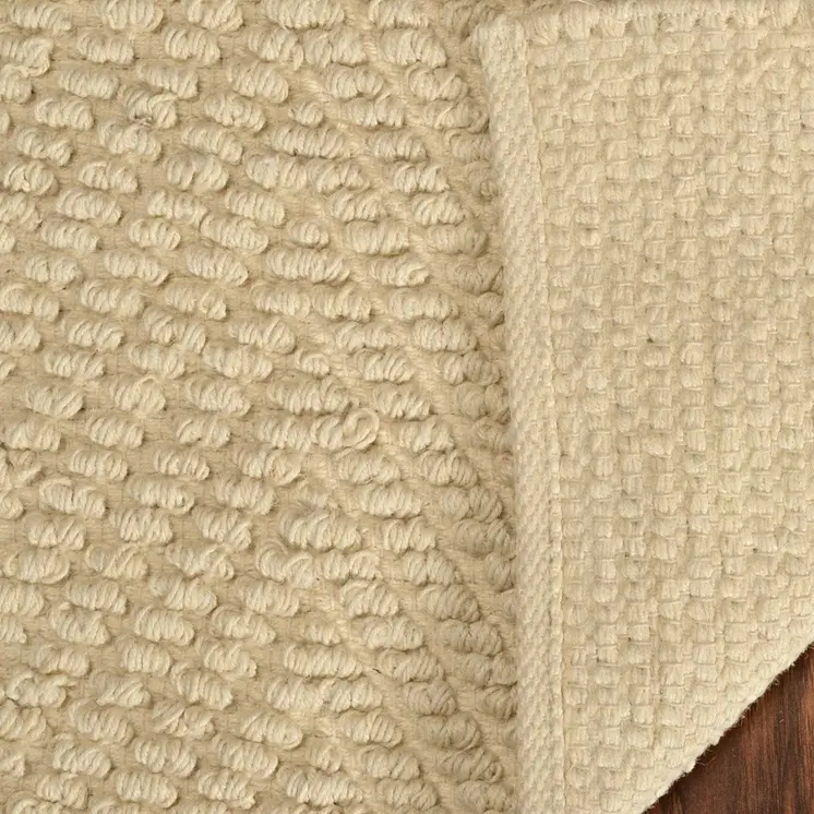 5' X 8' Ivory Jute Chevron Hand Woven Area Rug