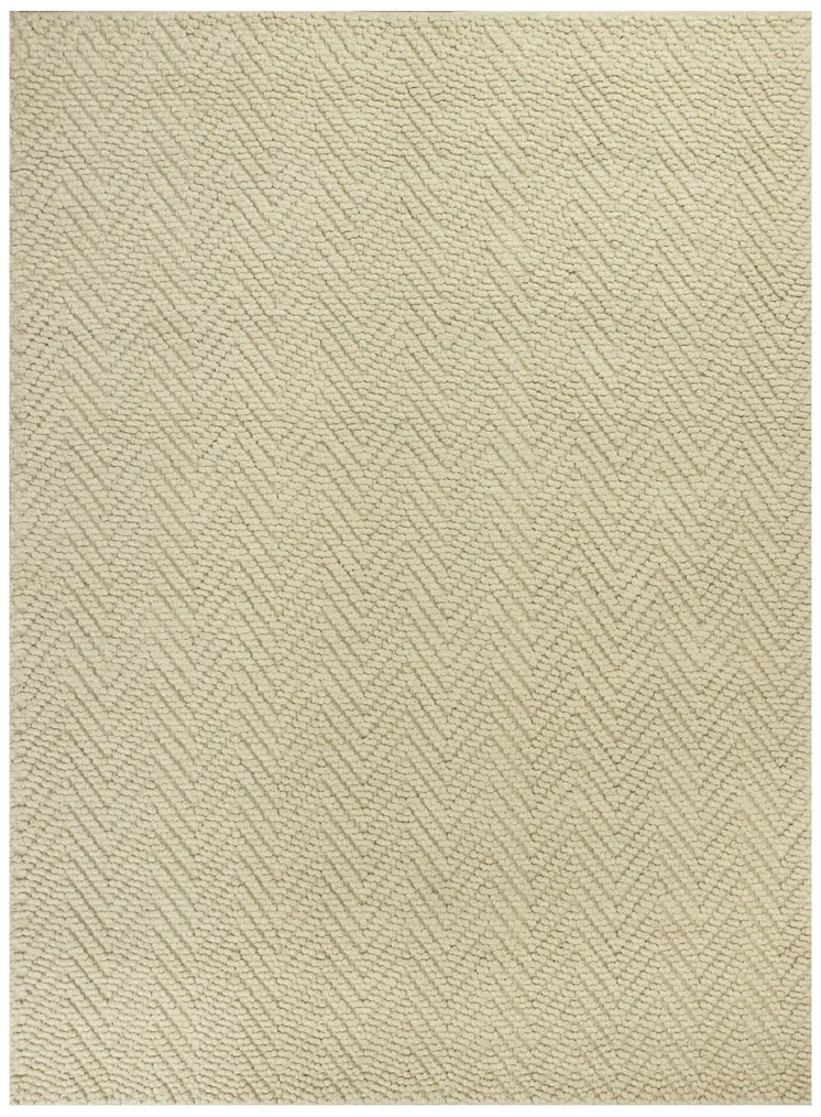 5' X 8' Ivory Jute Chevron Hand Woven Area Rug