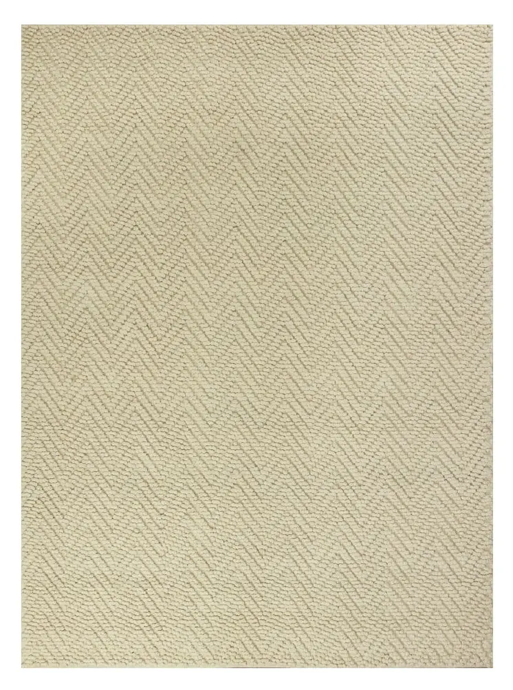 8' X 11' Ivory Chevron Hand Woven Area Rug
