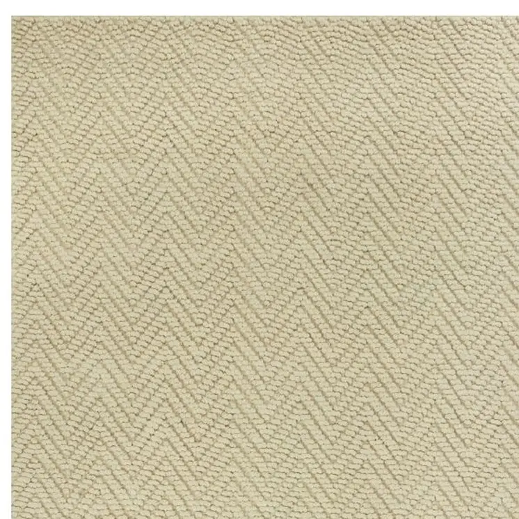 8' X 11' Ivory Chevron Hand Woven Area Rug