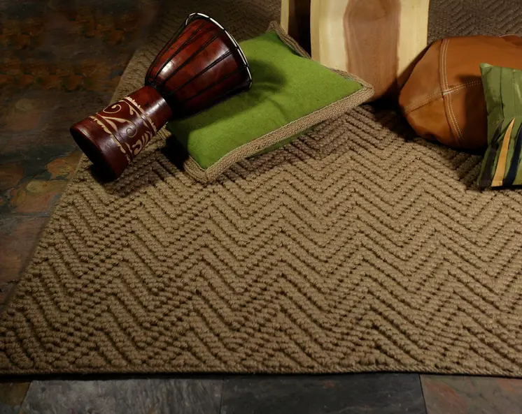 2' X 4' Natural Jute Chevron Hand Woven Area Rug