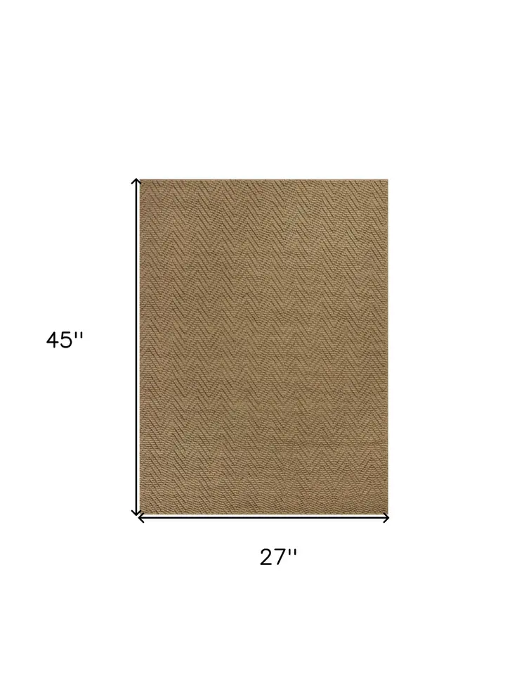 2' X 4' Natural Jute Chevron Hand Woven Area Rug
