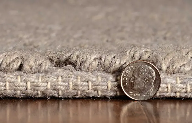 2' X 4' Gray Jute Chevron Hand Woven Area Rug