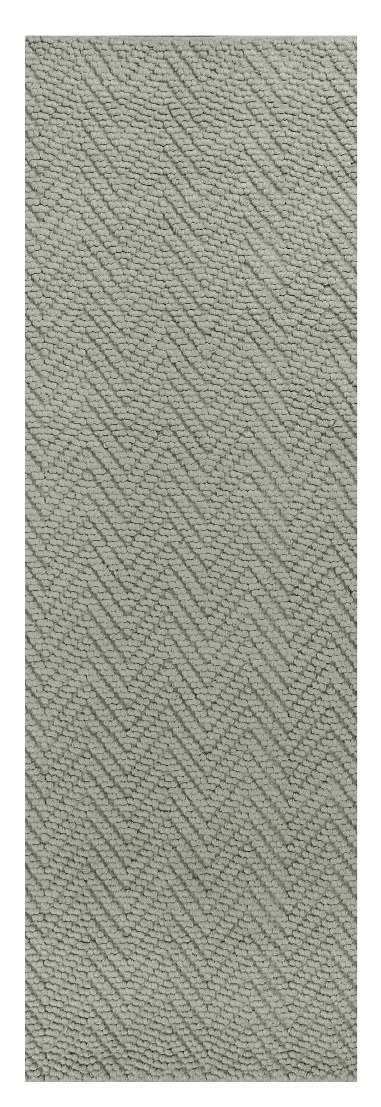 7' Gray Jute Chevron Hand Woven Runner Rug