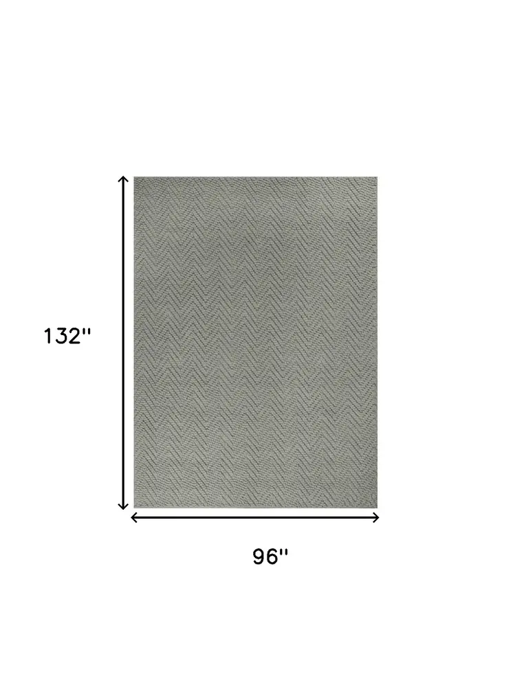 8' X 11' Gray Chevron Hand Woven Area Rug