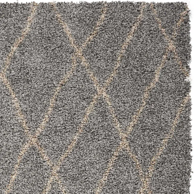 8' X 11' Slate Gray and Tan Abstract Shag Area Rug