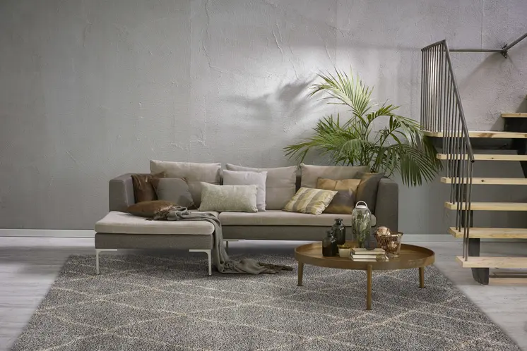 8' X 11' Slate Gray and Tan Abstract Shag Area Rug