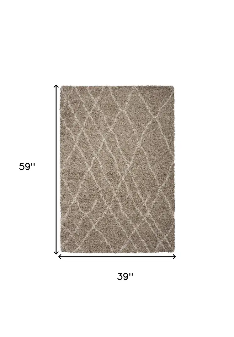3' X 5' Light Brown Area Rug