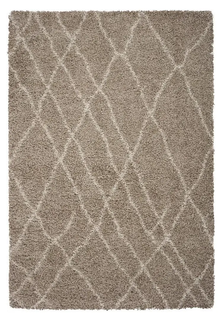 8' X 11' Taupe and Sand Abstract Shag Area Rug