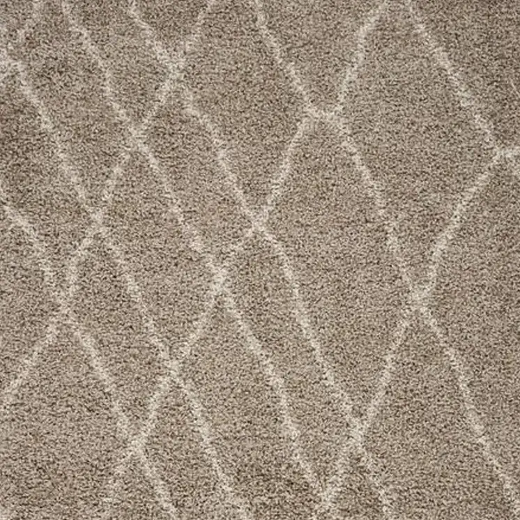 8' X 11' Taupe and Sand Abstract Shag Area Rug