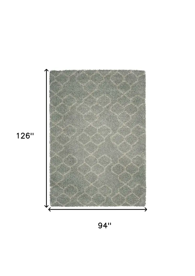 8' X 11' Gray and Beige Abstract Shag Area Rug