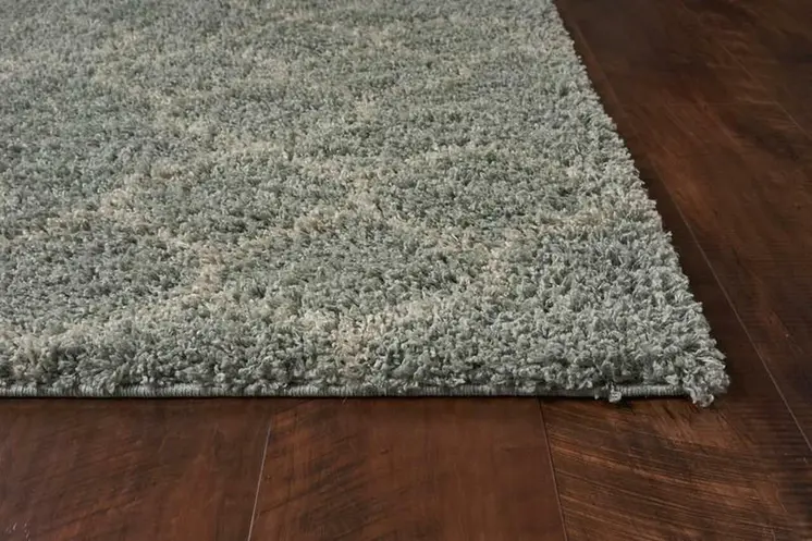 8' X 11' Gray and Beige Abstract Shag Area Rug