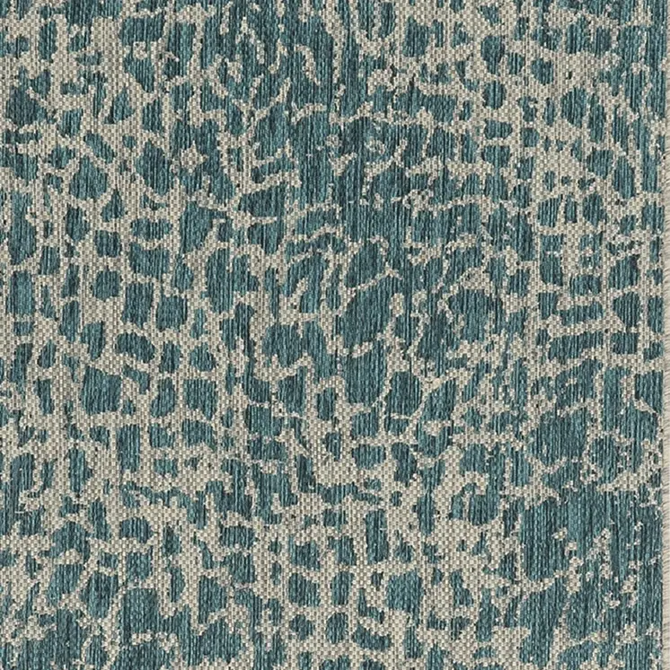 5' X 8' Teal Blue Abstract Indoor Outdoor Area Rug
