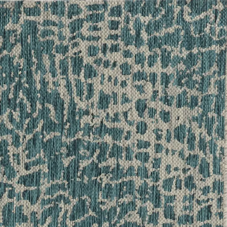 5' X 8' Teal Blue Abstract Indoor Outdoor Area Rug