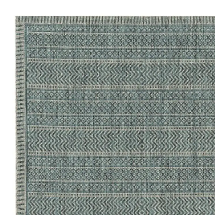 3' X 4' Teal Polypropylene Area Rug