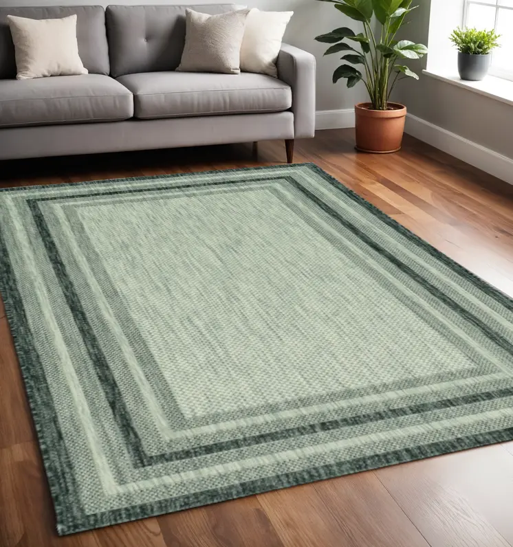 5' X 8'  Grey Bordered Area Rug