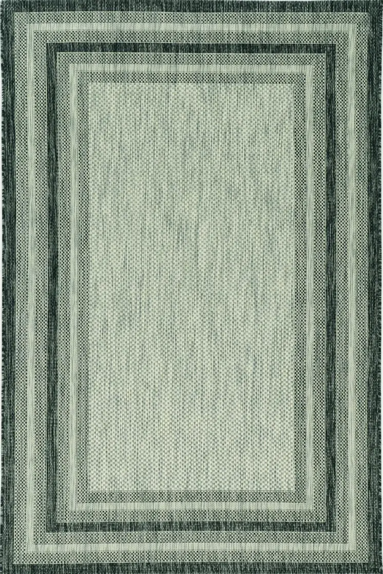 5' X 8'  Grey Bordered Area Rug