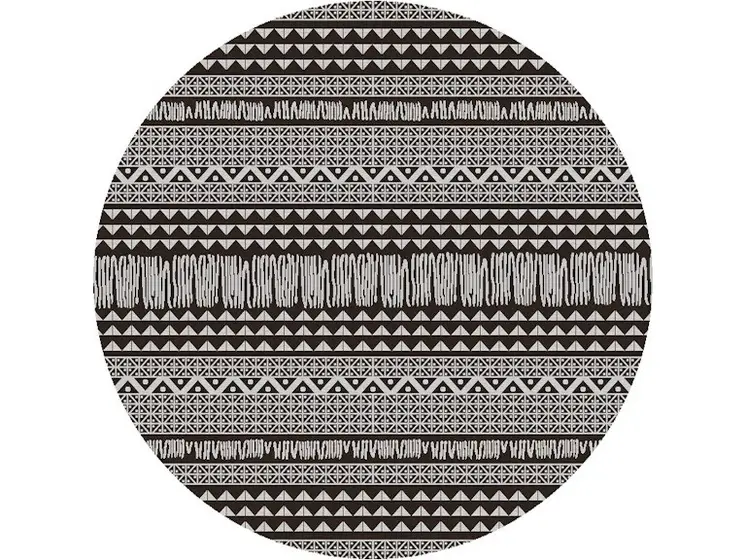 8' Charcoal Southwestern Indoor Outdoor Area Rug
