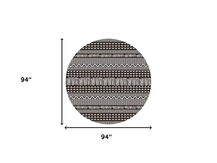 8' Charcoal Southwestern Indoor Outdoor Area Rug