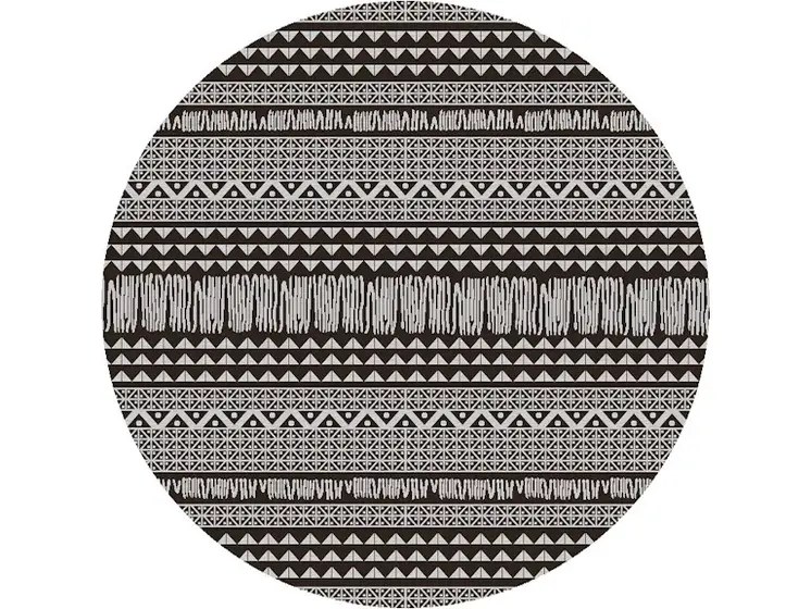 8' Charcoal Southwestern Indoor Outdoor Area Rug