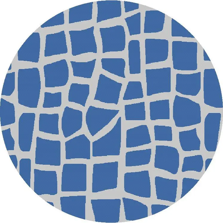 8' Blue And Gray Abstract Indoor Outdoor Area Rug