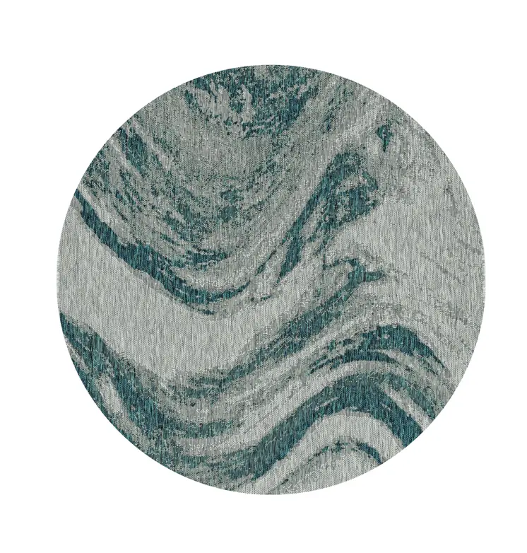 8' Gray Abstract Indoor Outdoor Area Rug