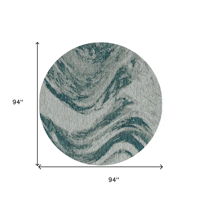 8' Gray Abstract Indoor Outdoor Area Rug