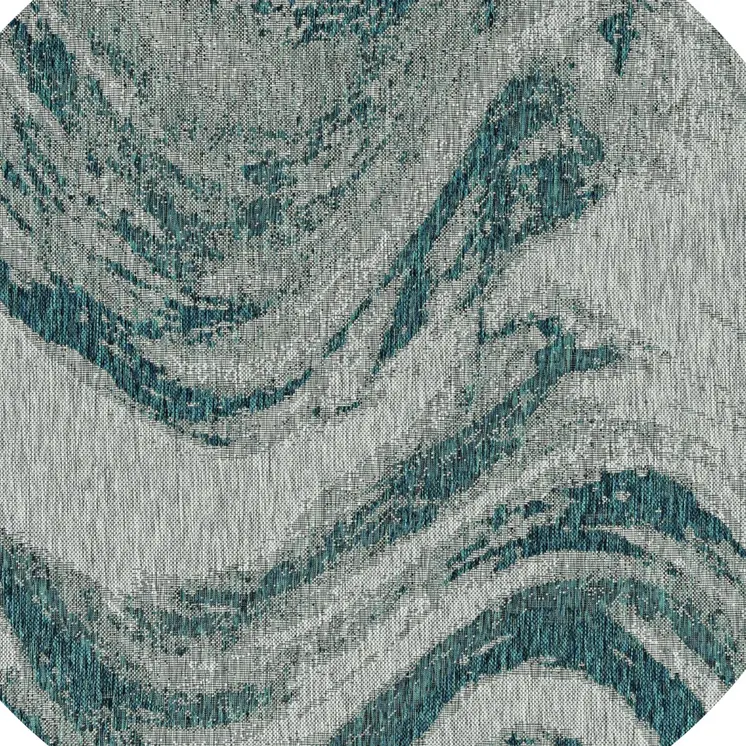 8' Gray Abstract Indoor Outdoor Area Rug