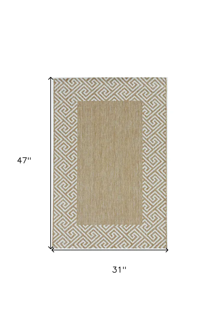 3' X 4' Natural Geometric Area Rug