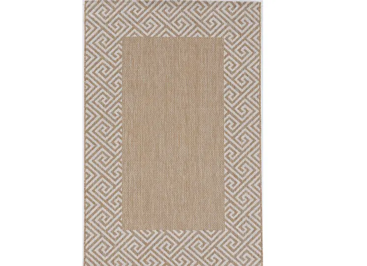 8' X 11' Natural And Beige Geometric Area Rug