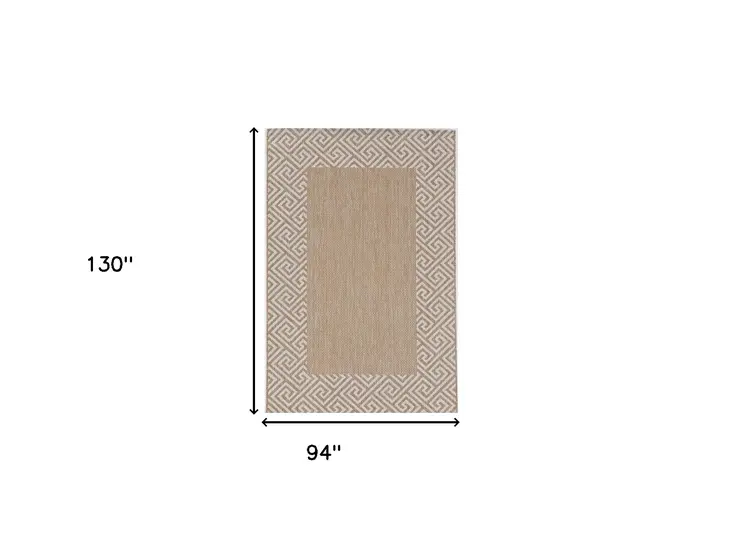 8' X 11' Natural And Beige Geometric Area Rug