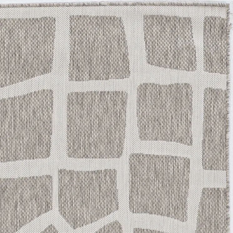 3' X 5' Gray and Ivory Cobblestone Area Rug