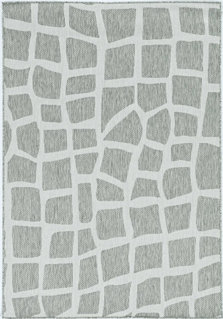 3' X 5' Gray and Ivory Cobblestone Area Rug